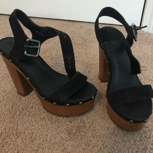 Black chunky heels